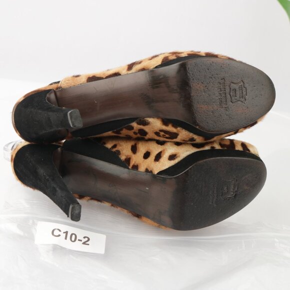 Stuart Weitzman Womens Pump Size 10.5 Brown Calf Hair Slingback Platform Heel - Picture 8 of 13